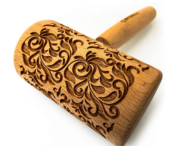 Mini Rolling Pins: Engraved Mini Rolling Pin with Pattern
