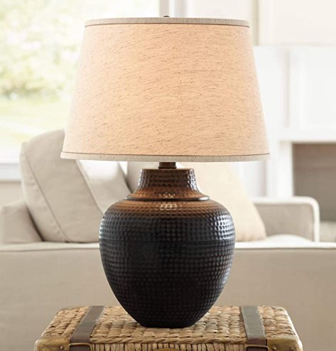 Pottery lamp: brighton southwest rustic farmhouse table lamp