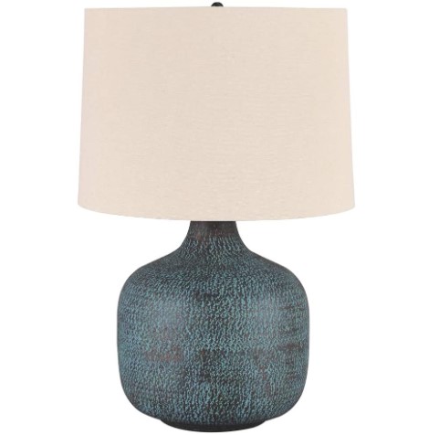 Pottery Lamp: Malthace Metal Accent Table Lamp