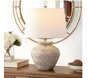 Pottery Lamp: Rustic Farmhouse Ceramic Table Lamp