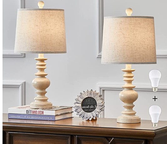 Pottery Lamp: Farmhouse Bedside Desk Lamps