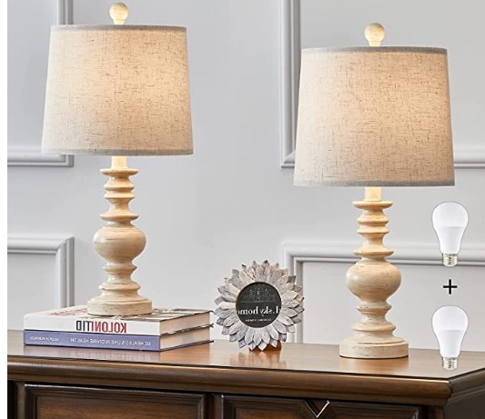 Pottery lamp: farmhouse bedside desk lamps