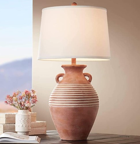 Pottery Lamp: Sierra Rustic Southwestern Style Jug Table Lamp
