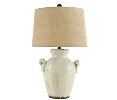 Pottery lamp: farmhouse ceramic table lamp