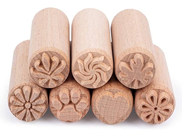 Pottery stamps: olycraft 7pcs wood pottery tools stamps