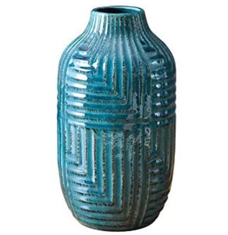 Pottery vase: blue ceramic pottery vase